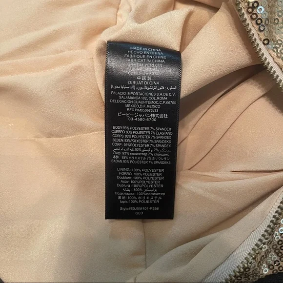 Bebe Gold Sequin Sparkly Strapless Peplum Top NWOT - Picture 13 of 15